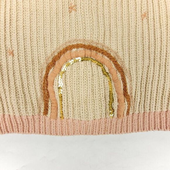 WILD WAWA Rainbow Cardigan Button Down Sweater Natural/Old Rose Toddler Girl 3/4 - Picture 6 of 7